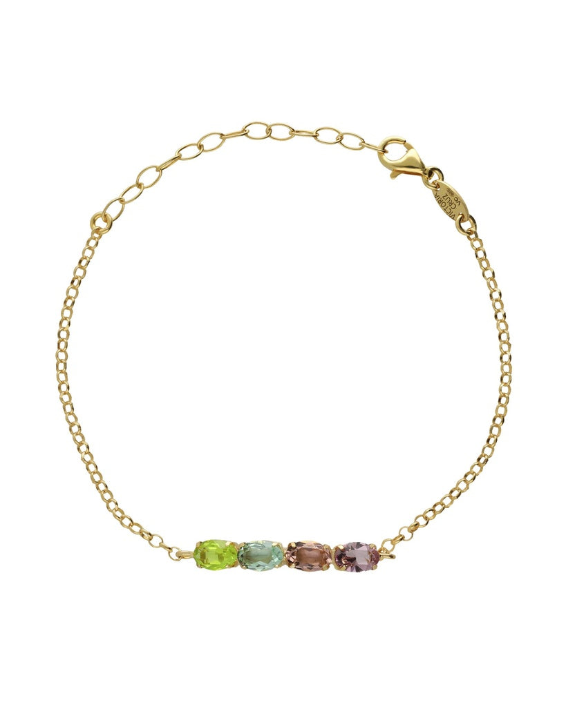 Vergoldetes Amalfi Armband mit Multicolor-Kristallen