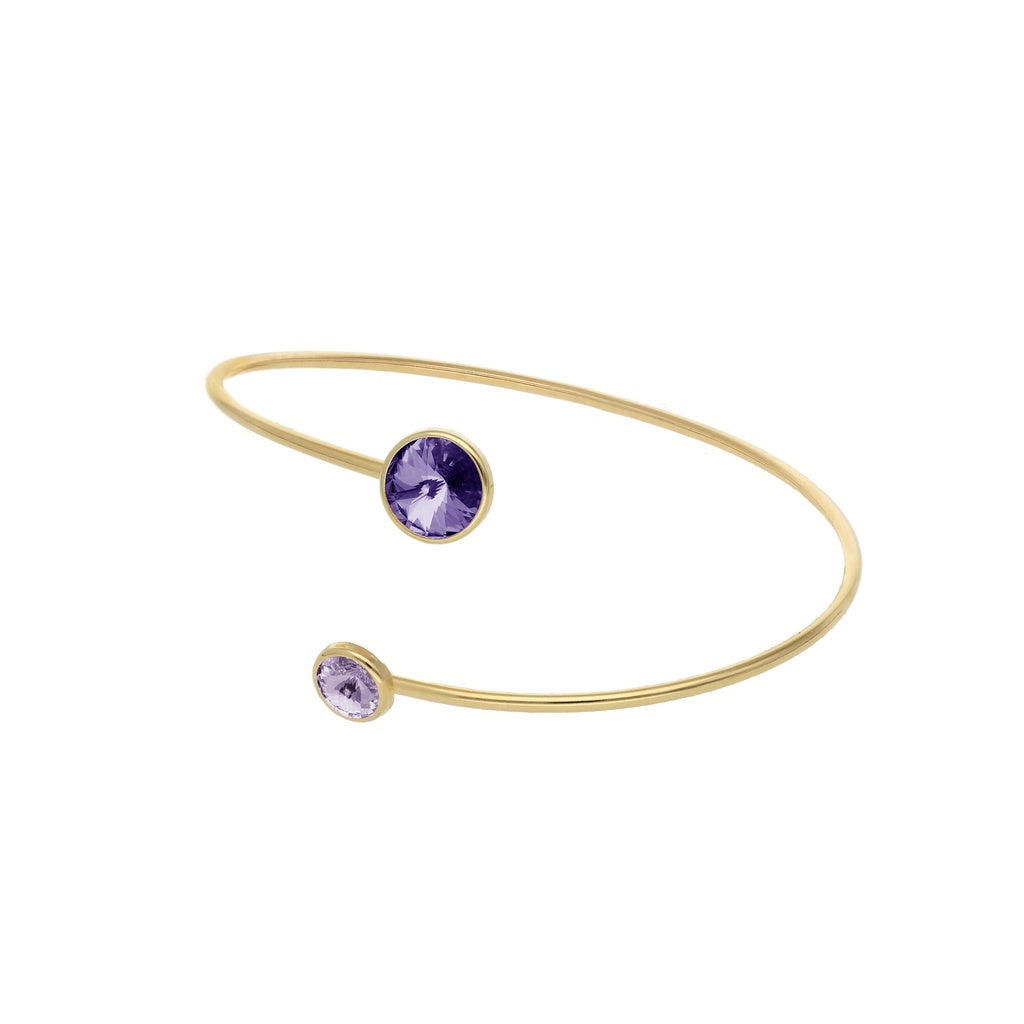 Vergoldetes Silberarmband mit Kristall
