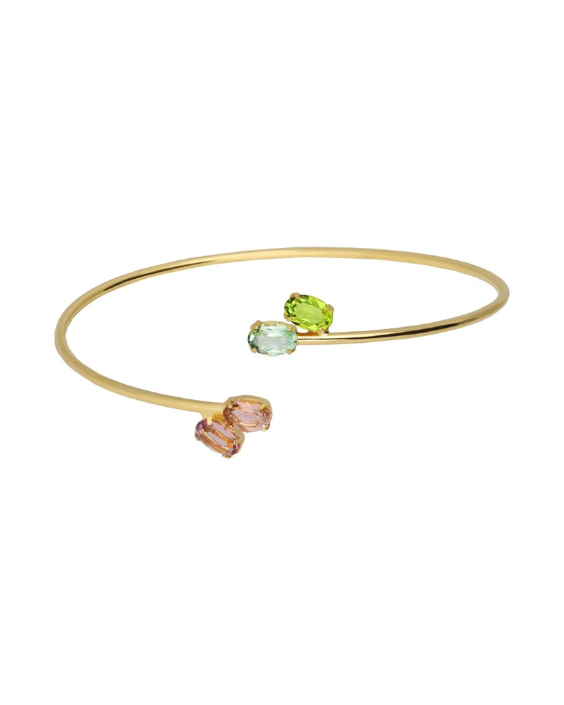 Vergoldetes Amalfi Armband mit Multicolor-Kristallen