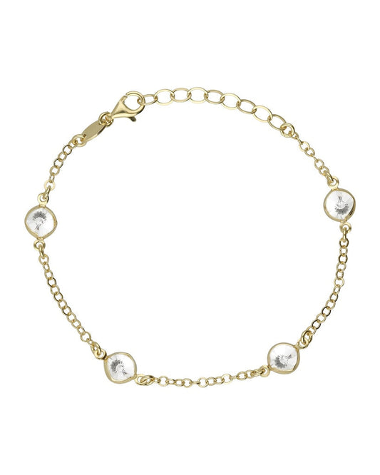 Silberarmband mit rundem Multicolor-Kristall