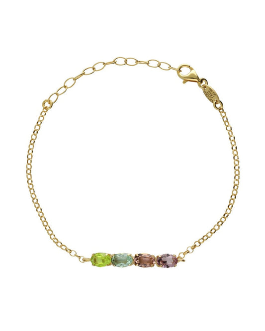 Vergoldetes Amalfi Armband mit Multicolor-Kristallen
