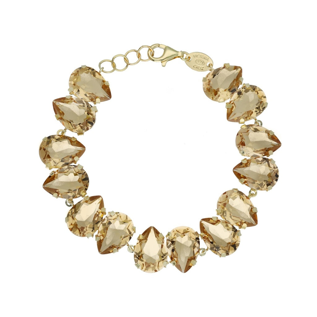 Vergoldetes Silberarmband mit Champagner-Kristall