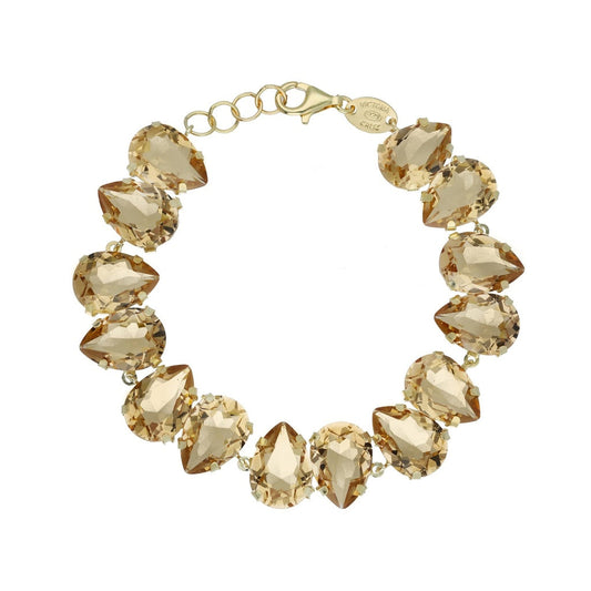 Vergoldetes Silberarmband mit Champagner-Kristall